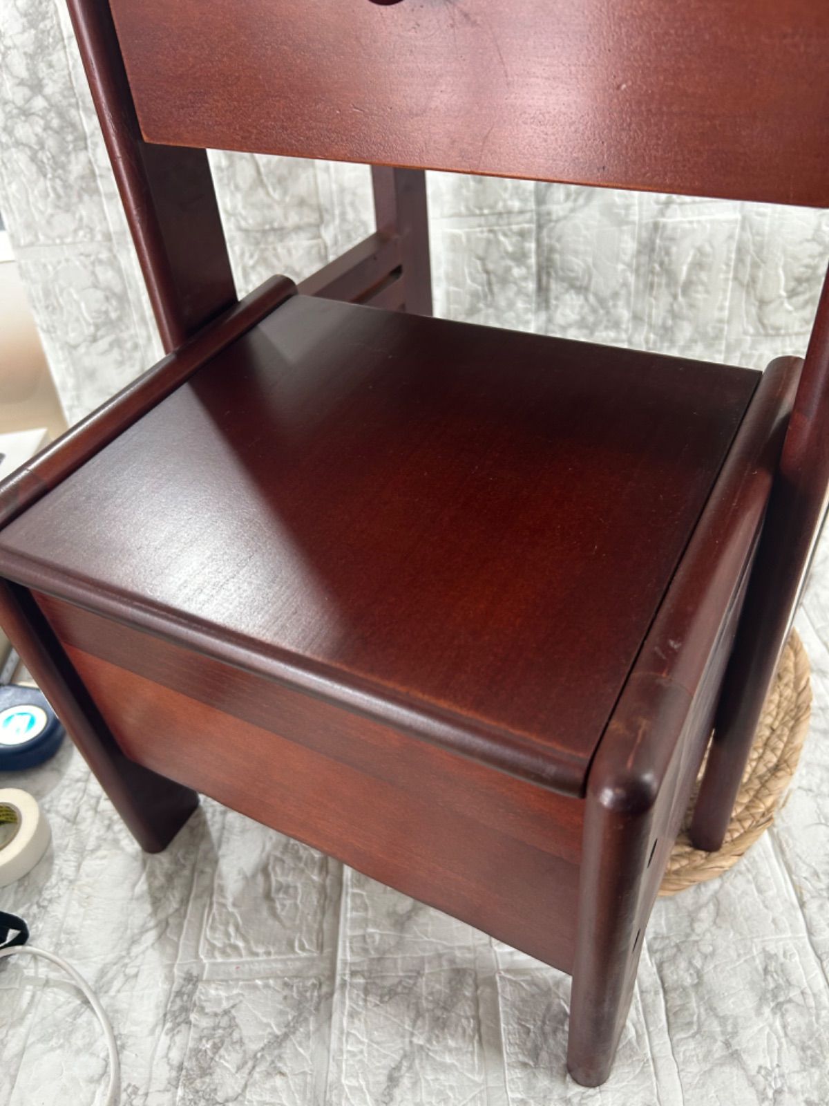 昭和レトロ 踏み台付き 収納 アンティーク家具