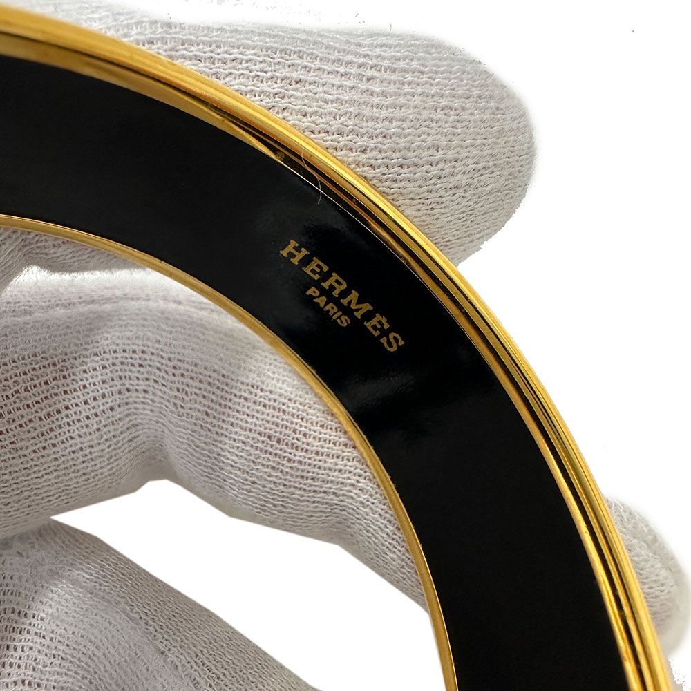 エルメス HERMES バングル エマイユGM レディース ブランド GP ブラック ゴールド 七宝焼き 腕輪 おしゃれ 馬 FORTGASGNV_COM_BR