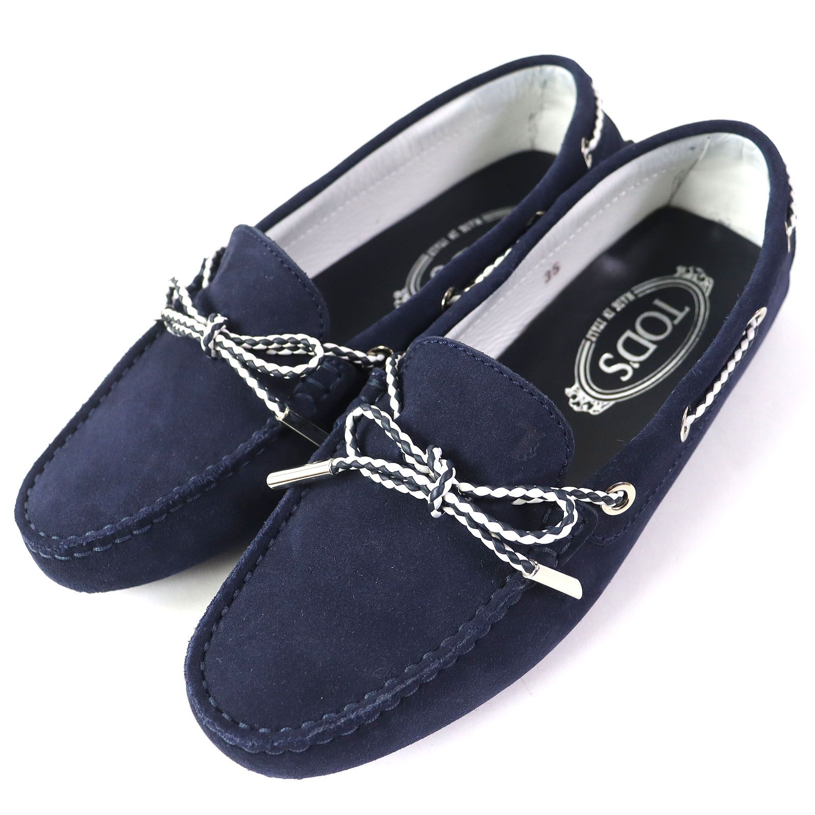 TOD'S ネイビー スエード モカシン 保存袋・箱付き TOD'S