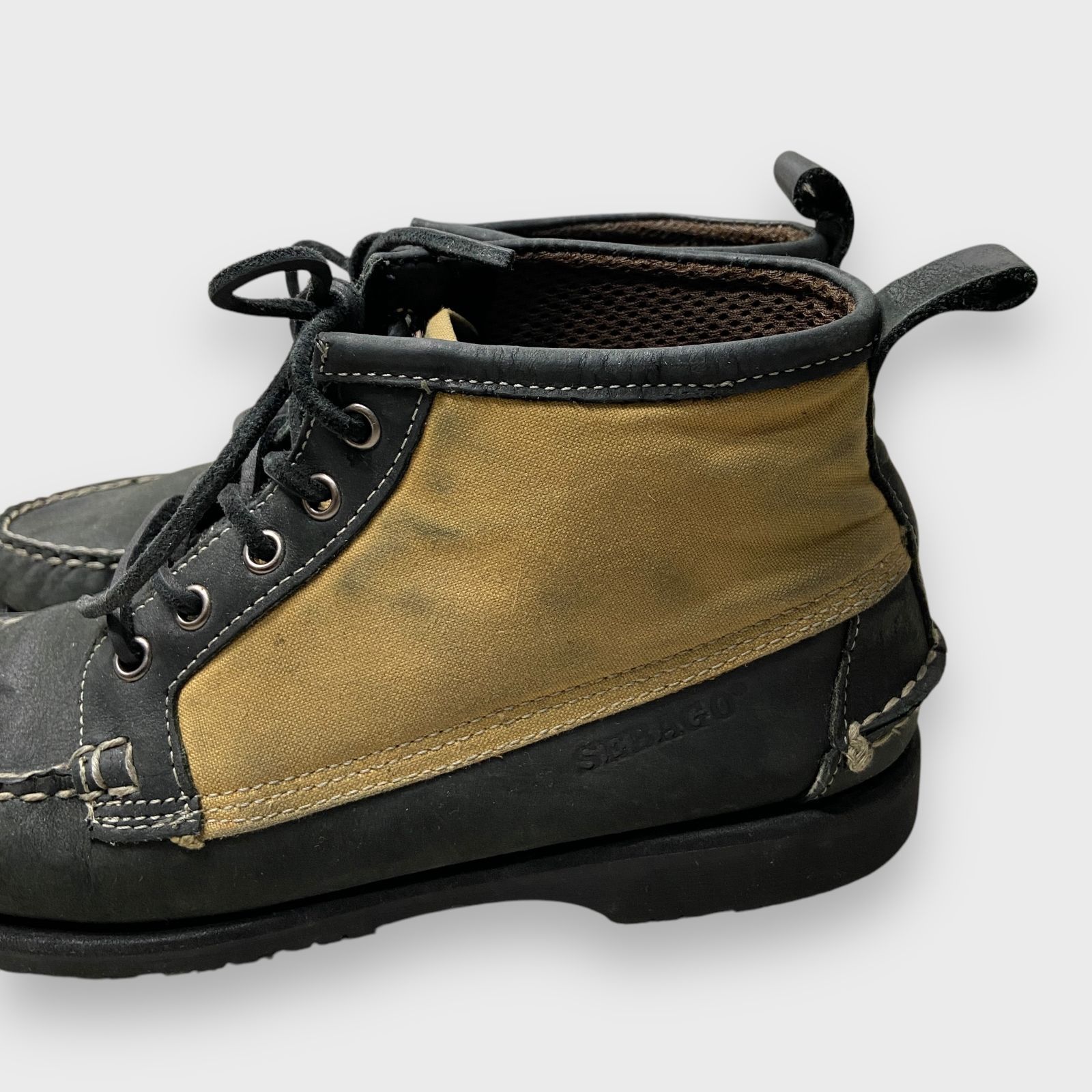 SEBAGO×FILSON モカシンシューズ Filson X Sebago Chukka Boots Canvas Leather Wax Vibram Black