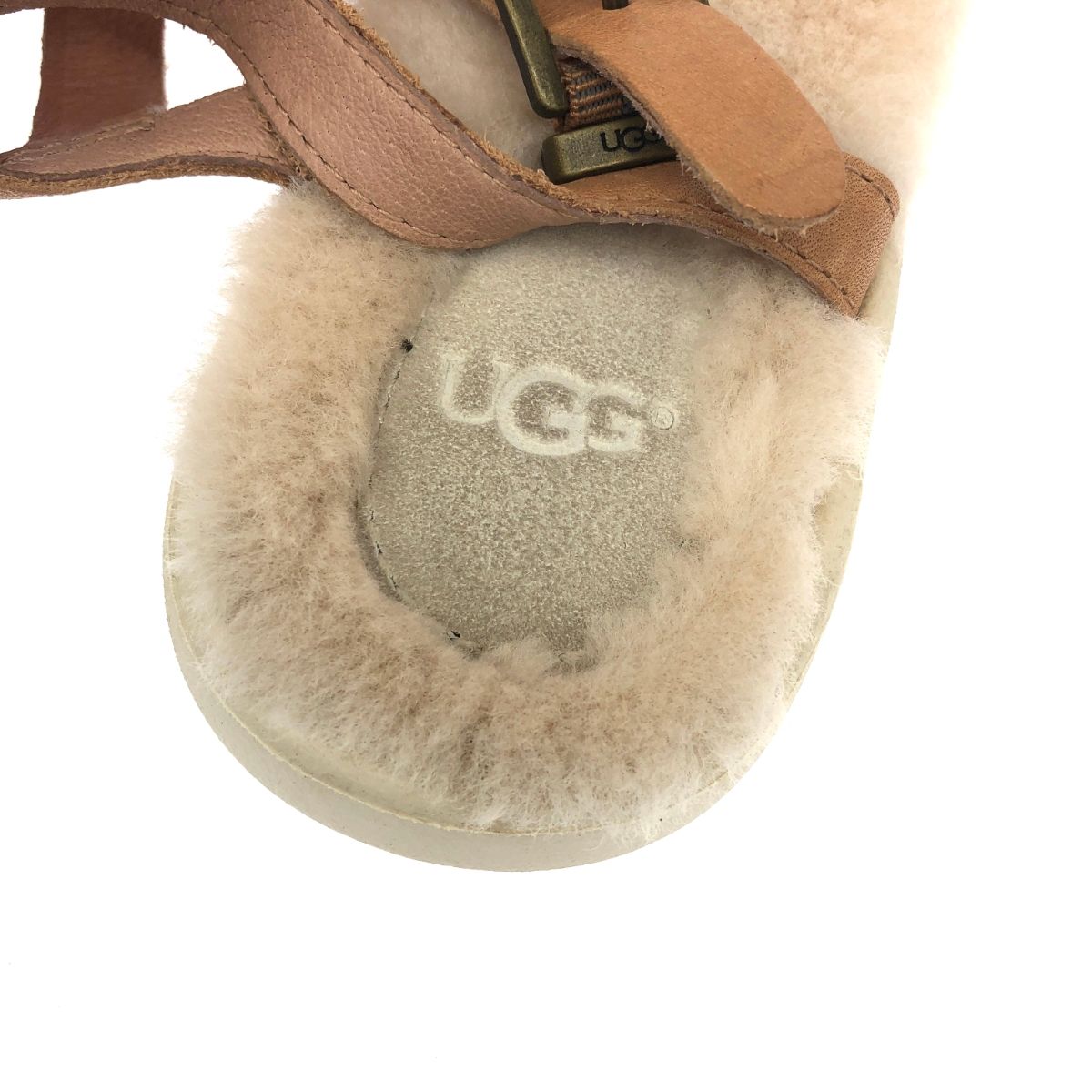 UGG アグ ムートン サンダル ベージュ レディース 240001093256 - メルカリ