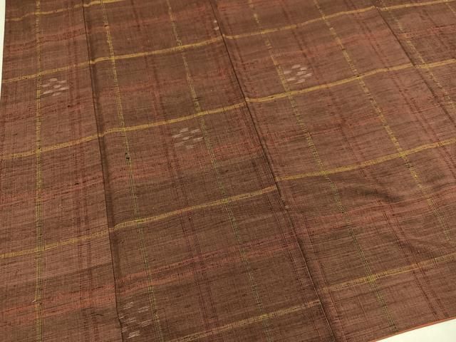 平和屋着物●上質な紬　格子　栗皮茶色　正絹　逸品　AAAZ4896ph 平和屋着物○上質な紬 格子 栗皮茶色 正絹 逸品 AAAZ4896ph - メルカリ