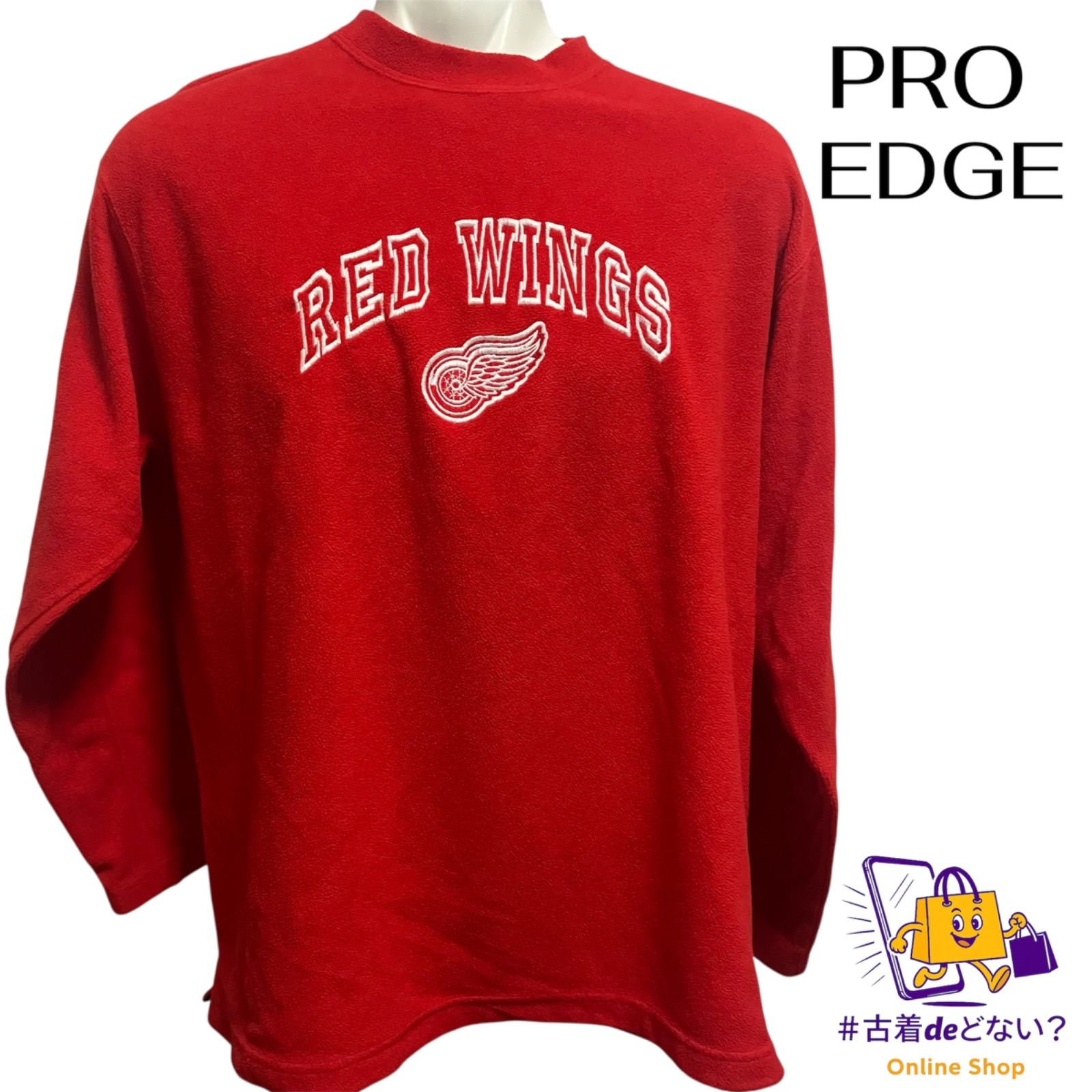 希少性バツグン】 レア PRO EDGE DETROIT RED WINGS 刺繍フリース 