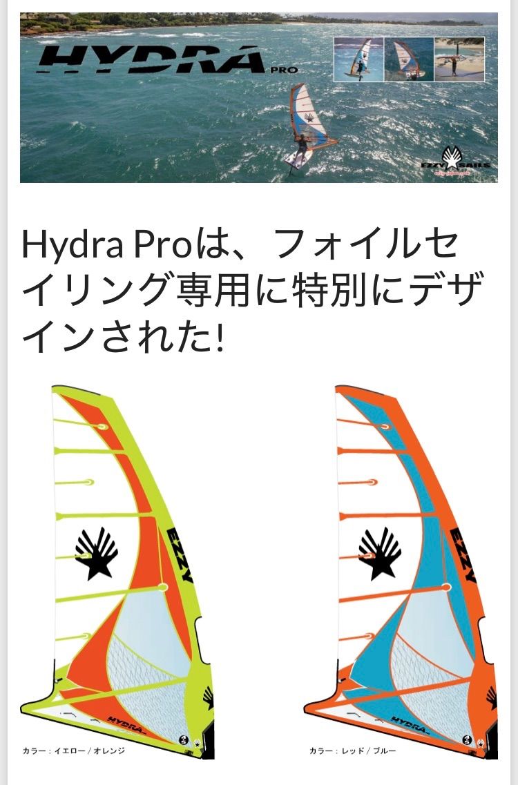 Ezzy Hydra Pro ハイドラプロ 8.5 ウインドサーフィンフォイル用セイル