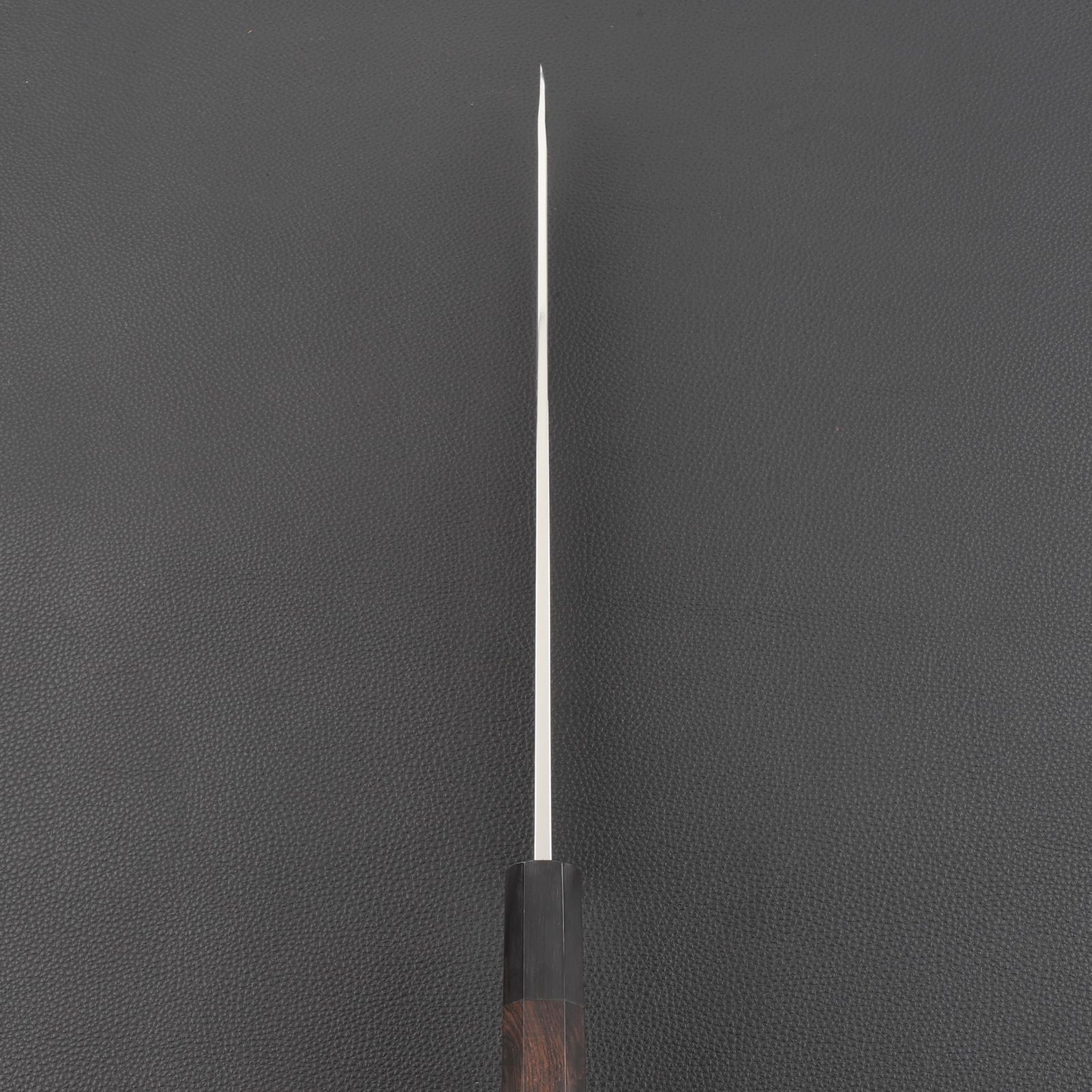 7643 大牛刀 尺 ウルトラ鏡面仕上げ 刺身包丁 両刃包丁 黒檀黒水牛角八角柄