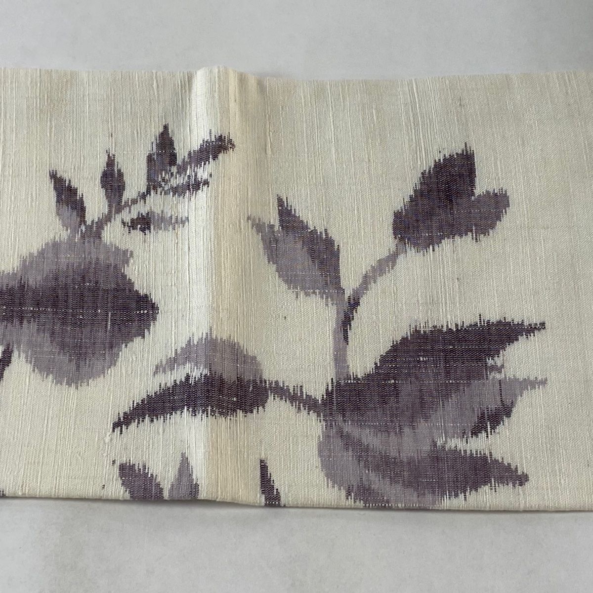 ☆ 名古屋帯 作家物 塩瀬 手描き 雀 竹 白鼠色 O-5653 名古屋帯 作家物