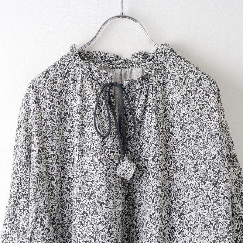2022SS ネストローブ nest Robe ヘンプBLACK FLOWERプリント