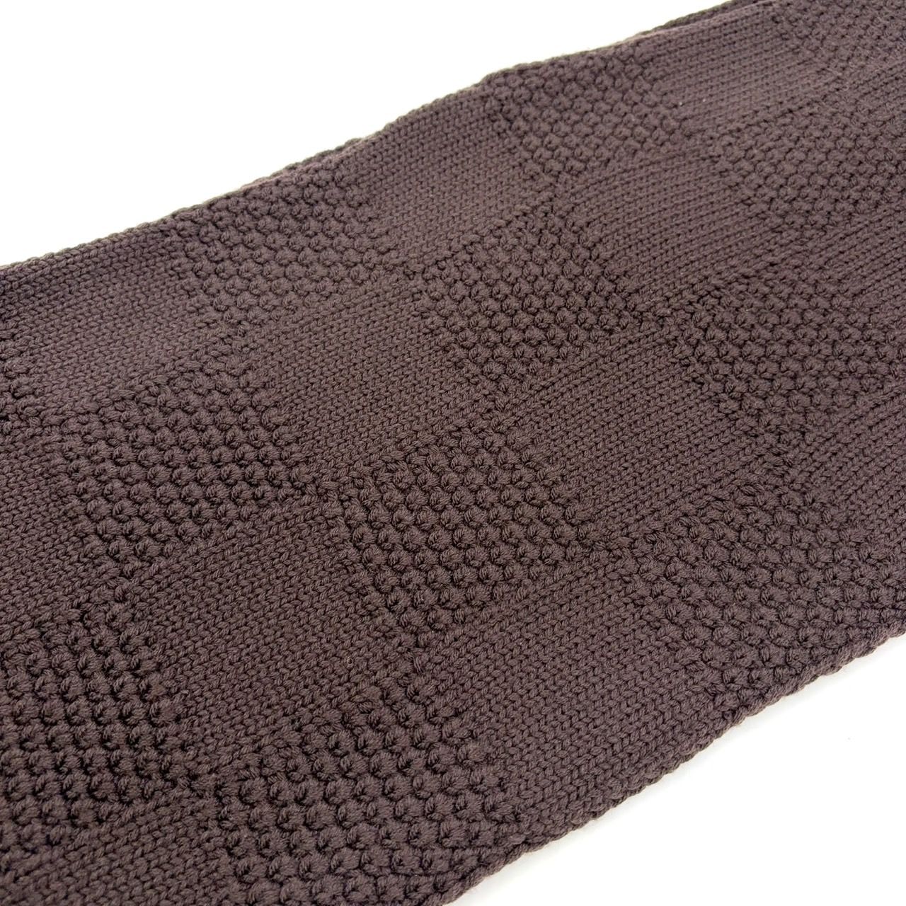 Louis Vuitton エシャルプ ダミエ マフラー ブラウン LOUIS VUITTON エシャルプ ダミエ ウール ダークブラウン