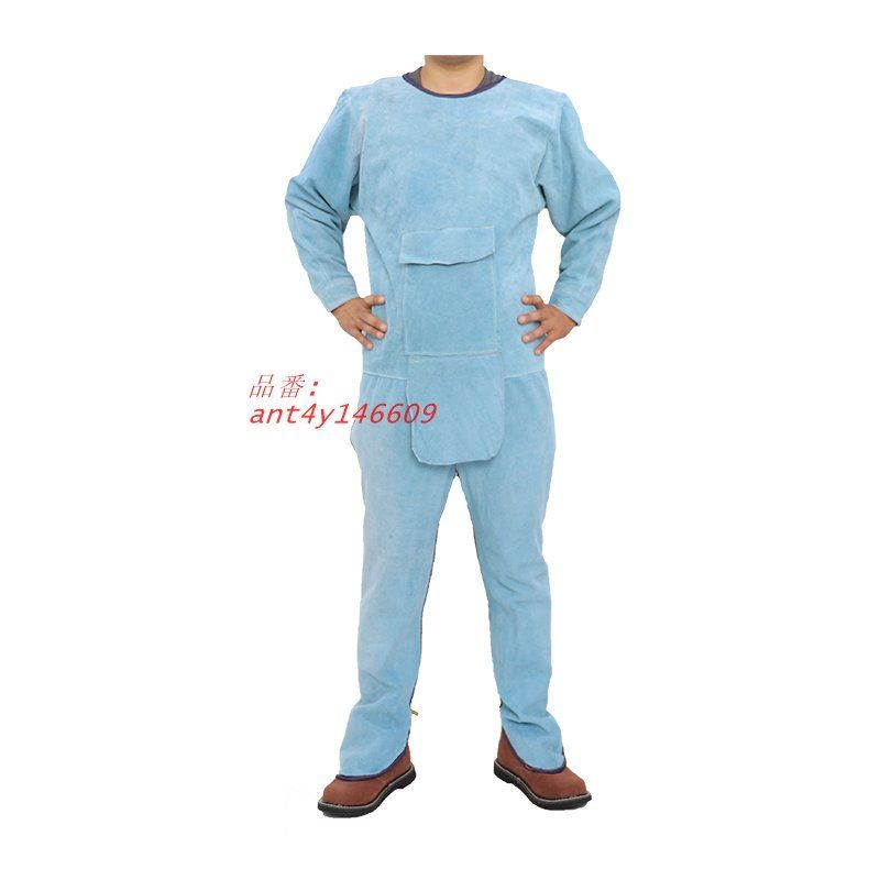 溶接エプロン 牛革 作業エプロン 大判 溶接用エプロン ツールポケット 作業服 防炎 耐熱 電気溶接 ローネック 防護服 耐摩耗 ant4y146609