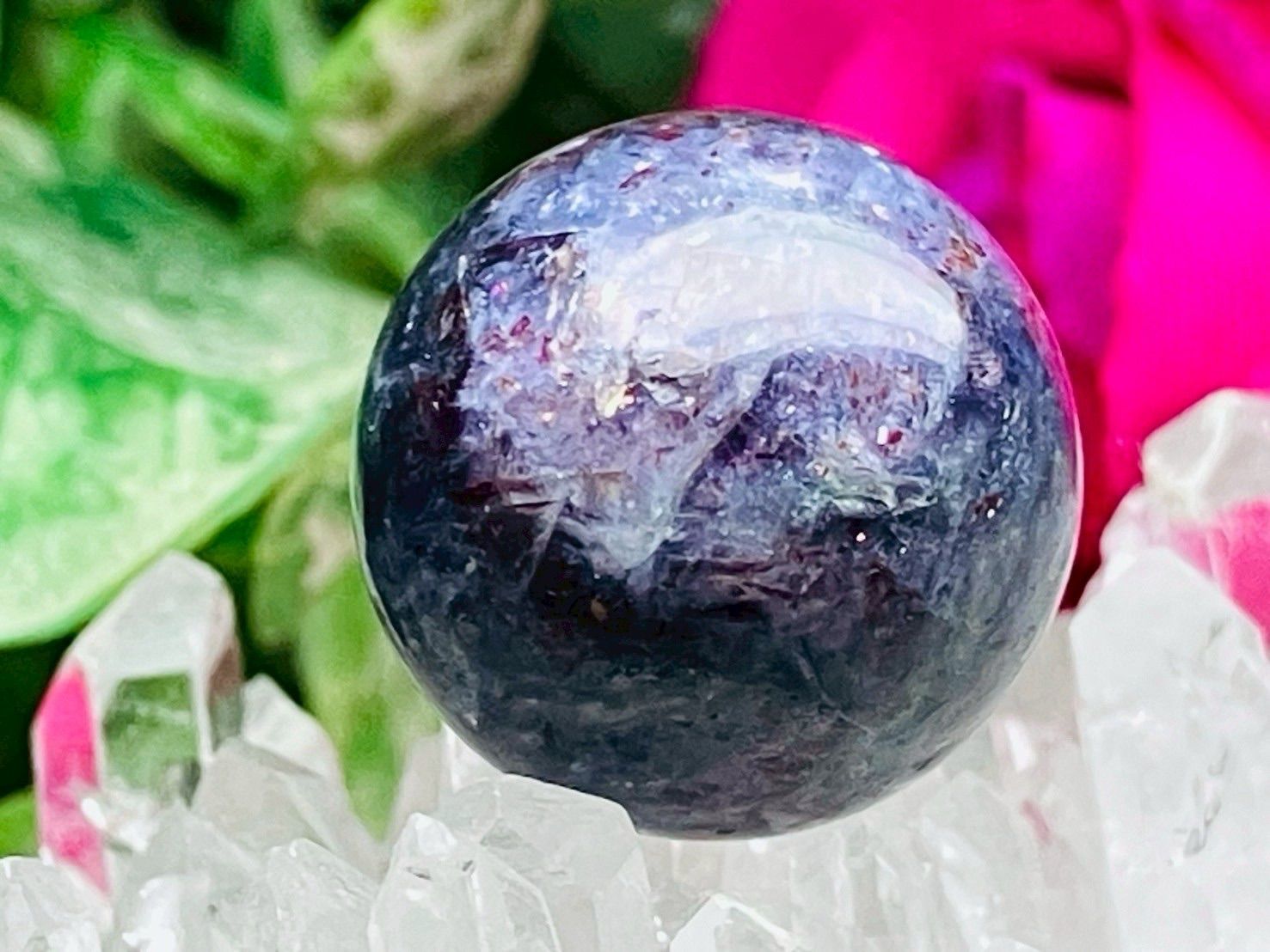 アイオライト サンストーン ブラッドショット スフィア タンブル 原石