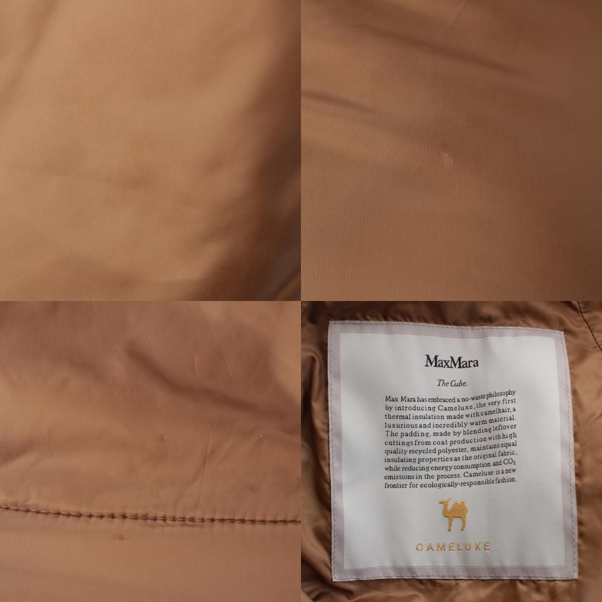 マックスマーラ ザキューブ THE CUBE CAMELUXE パファー フーデッド 中綿 ベスト ノースリーブ ジャケット アウター 929601146 ブラウン キャメル系 36 WWW_MORNINGWALKER_COM
