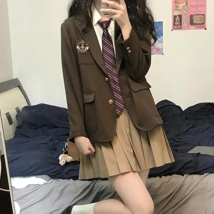 制服　ジャケット・スカート・ネクタイの3点セット Amazon.co.jp: [JIYUTOR] 制服 セットアップ 3点セット