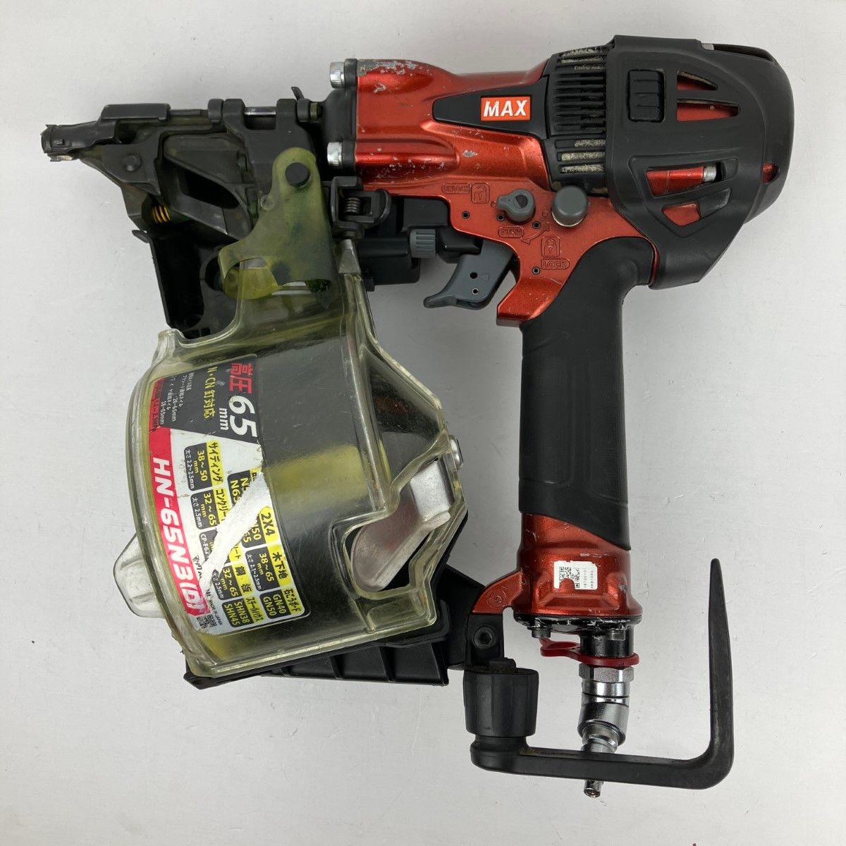 ЗЗMAX マックス 65mm 高圧 エア釘打ち機 ケース付 HN-65N3 D レッド