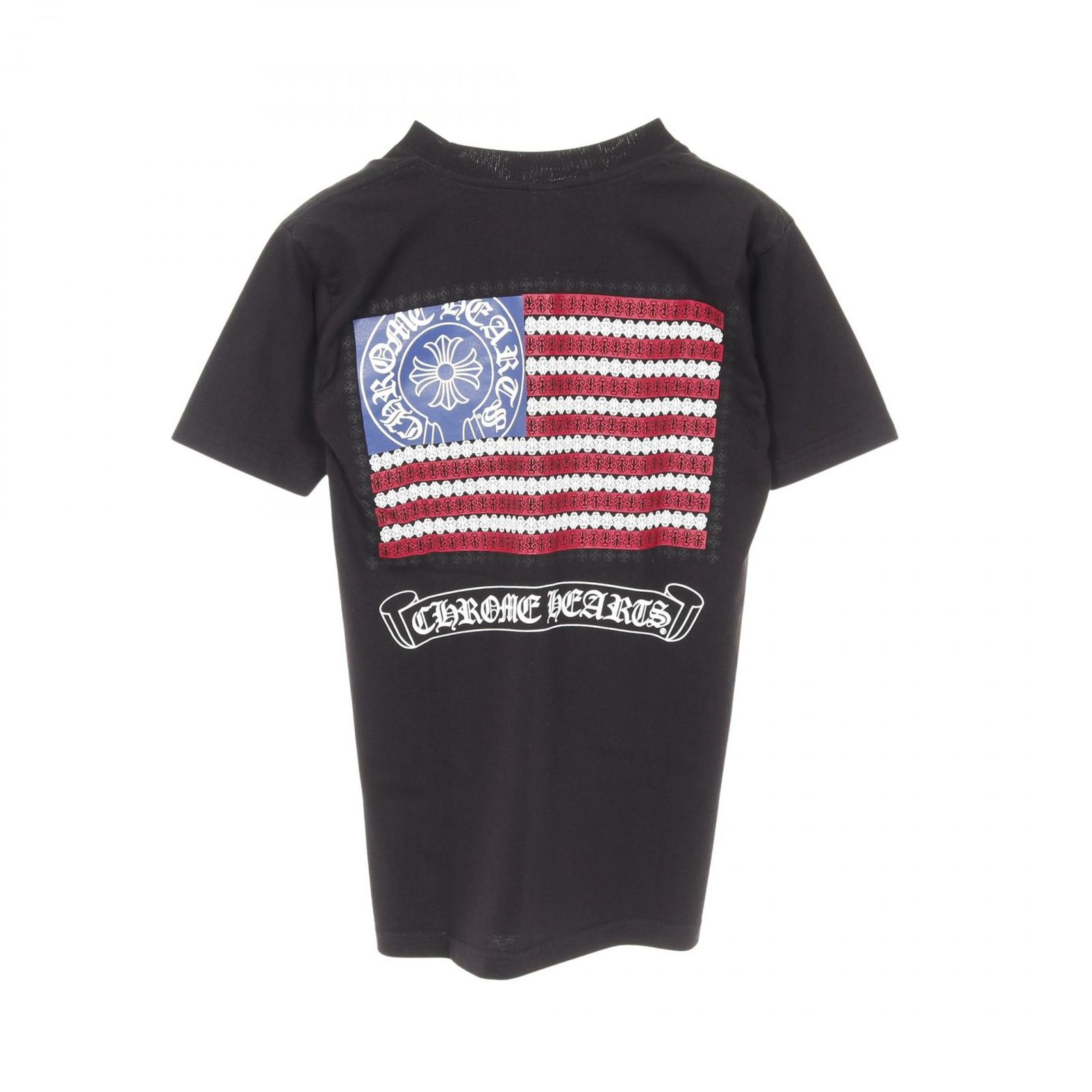 クロムハーツ　ホースシュー　USA製　ブラック Vネック　Tシャツ S ロゴ CHROME HEARTS クロムハーツ ホースシューロゴ Vネック 半袖T