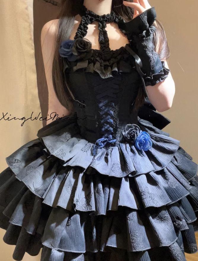 文化祭用 学園祭用 lolita 豪華姫系 プレゼント用 ワンピース 洋服 ゴスロリ風 舞台演出用 レディース用HF016 キャラクター衣装 星 未