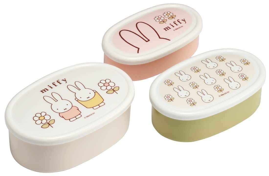 (大400ml 中280ml 日本製 小180ml) 3個組 保存容器 Ag+ 抗菌 シール容器 miffy 弁当箱 ミッフィー 23 スケーター(Skater) SRS3SAG