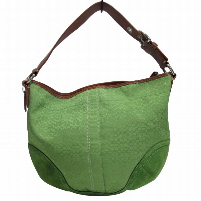 coach グリーン ショルダー ハンド　バッグ コーチ COACH F10923 シグネチャー ハンドバッグ ワンショルダーバッグ