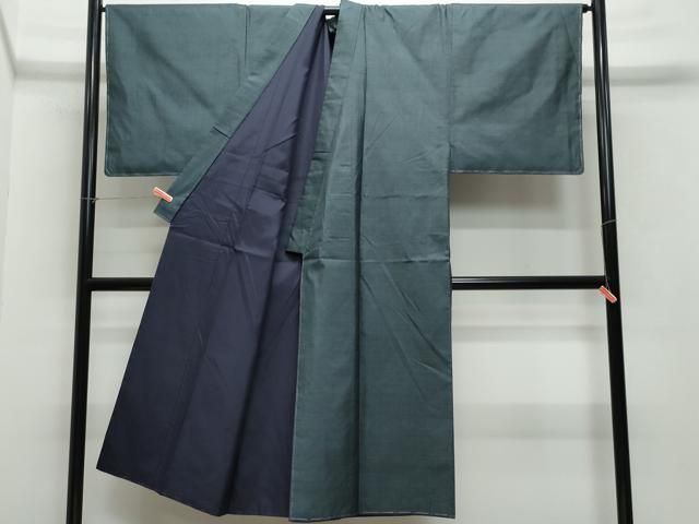 平和屋着物○男性 結城紬 アンサンブル 100亀甲 総詰め 正絹 逸品 未