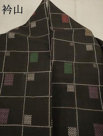 平和屋着物●本場大島紬　一元7マルキ　格子　正絹　逸品　AABB3164ck 平和屋着物○本場大島紬 一元7マルキ 格子 正絹 逸品 AABB3164ck