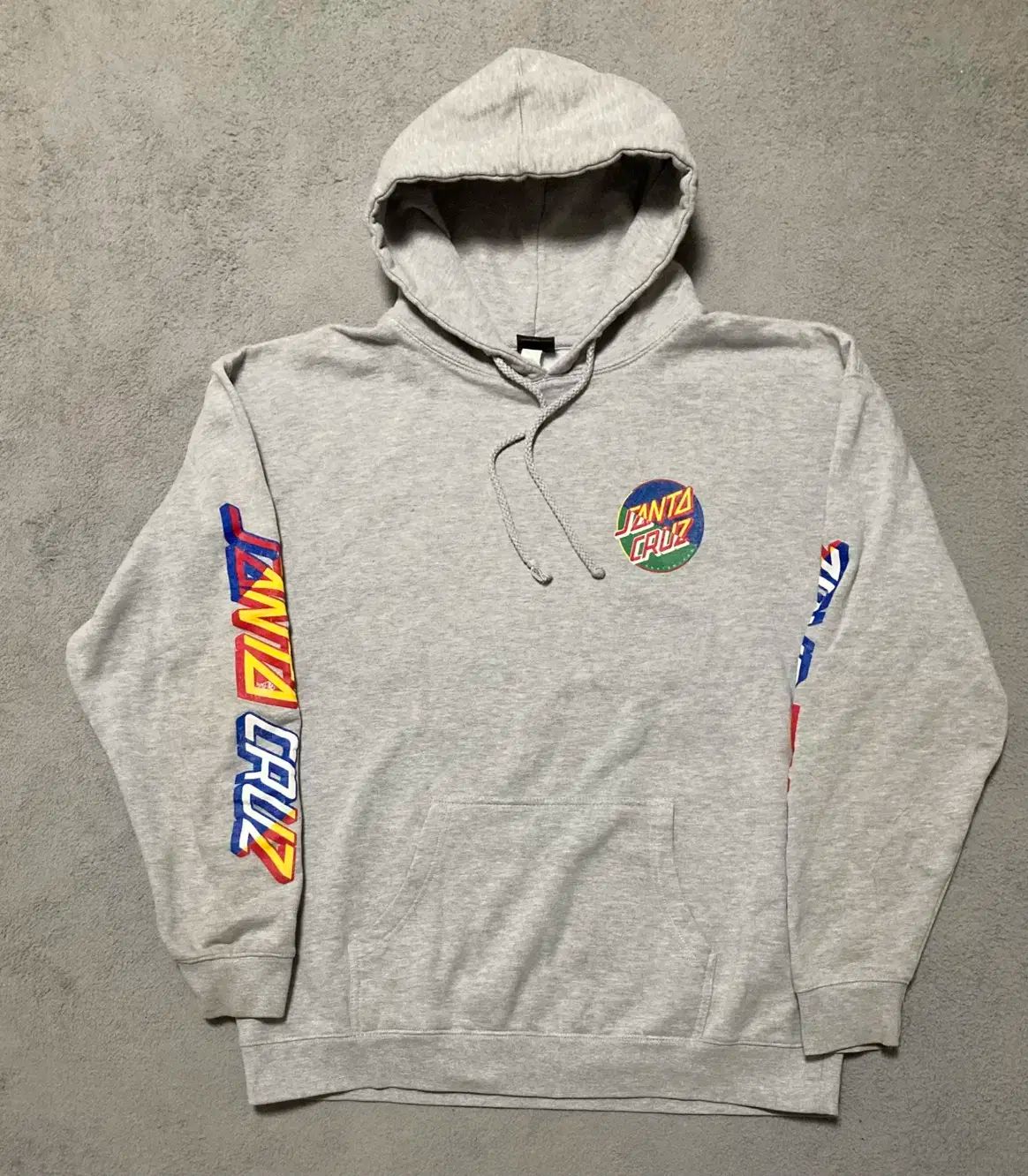 XL SANTA CRUZ サンタクルーズ グラフィック ロゴ フード付きTシャツ グレー