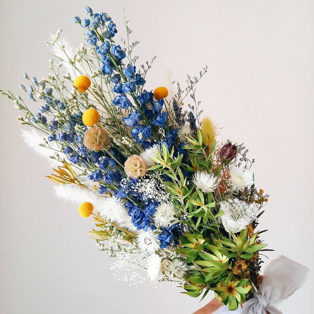 煌めくブーケ ドライフラワー ウェディングブーケ 前撮り スワッグ