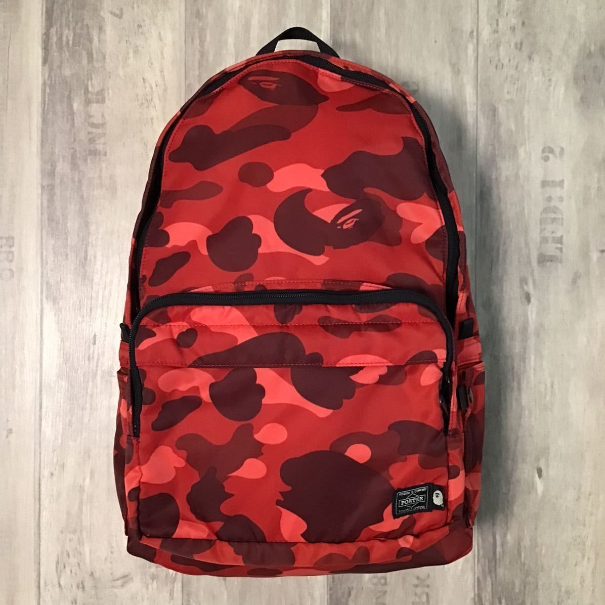 a bathing ape × PORTER Red camo DAYPACK