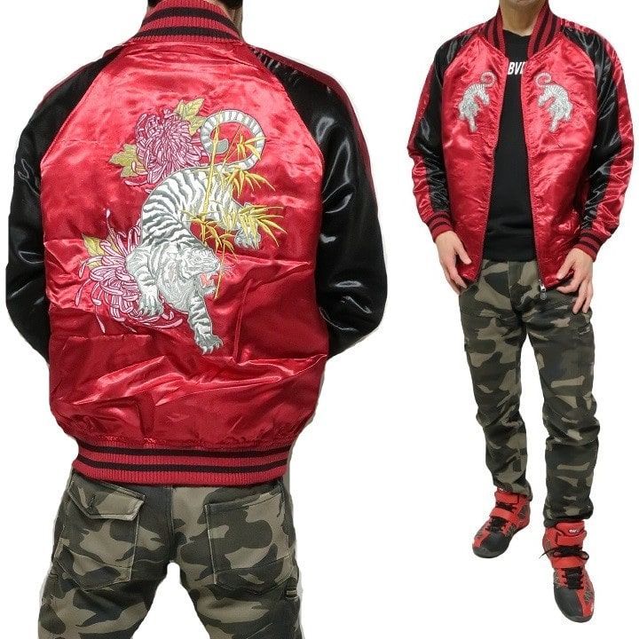 雅結 スカジャン ジャンパー ブルゾン　龍　和柄　両面刺繍　日本　XXL 雅結 スカジャン ジャンパー ブルゾン 龍 和柄 両面刺繍 日本 XXL