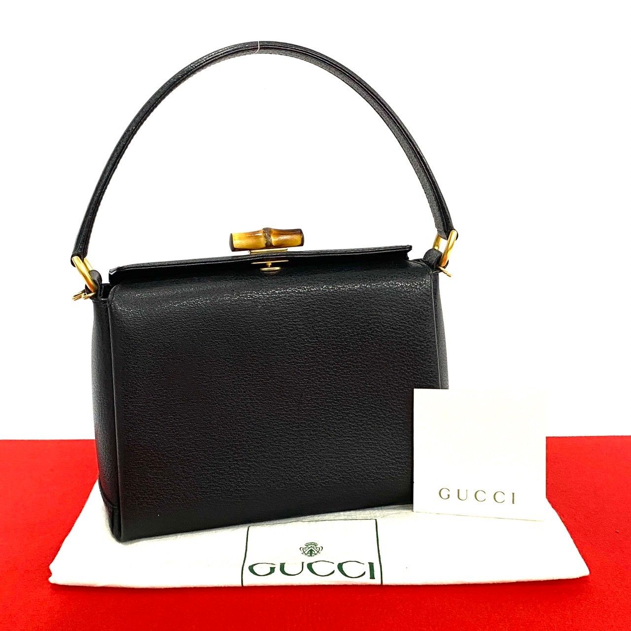 極 美品 袋付き GUCCI グッチ オールドグッチ ヴィンテージ バンブー