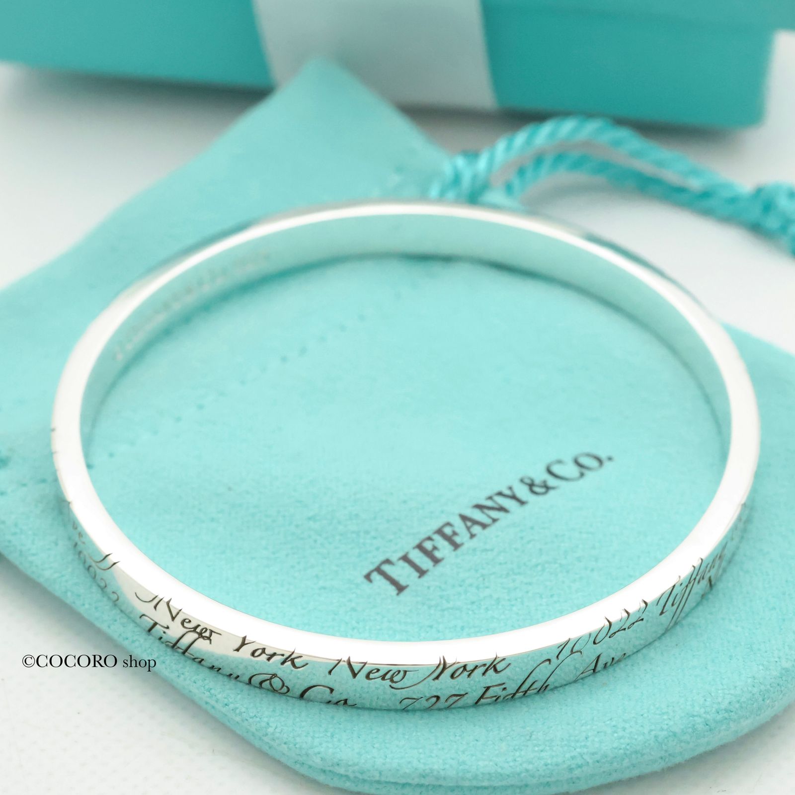 ★GWセール★【TIFFANY&Co.】ニューヨークノーツ　バングル　1667 美品】ティファニー TIFFANY&Co. ノーツ NEW YORK バングル