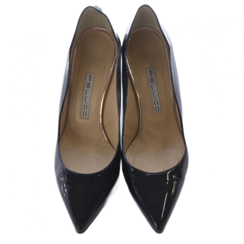  ペリーコ PELLICO パテント ポインテッドトゥ パンプス ピンヒール 36 黒 ハイヒール パンプス パンプス