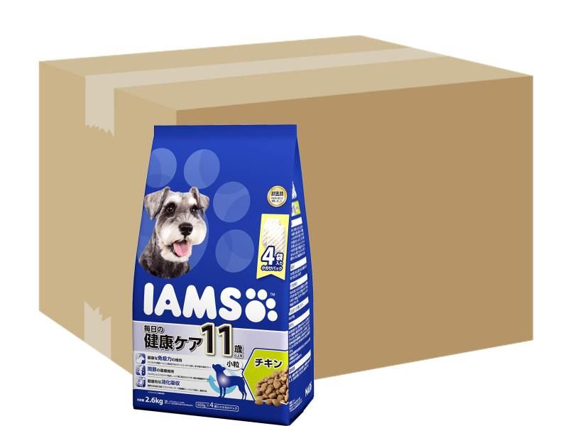 アイムス IAMS ドッグフード 11歳以上用 毎日の健康ケア 小粒 チキン シニア犬用 2.6kg×4 ケース販売