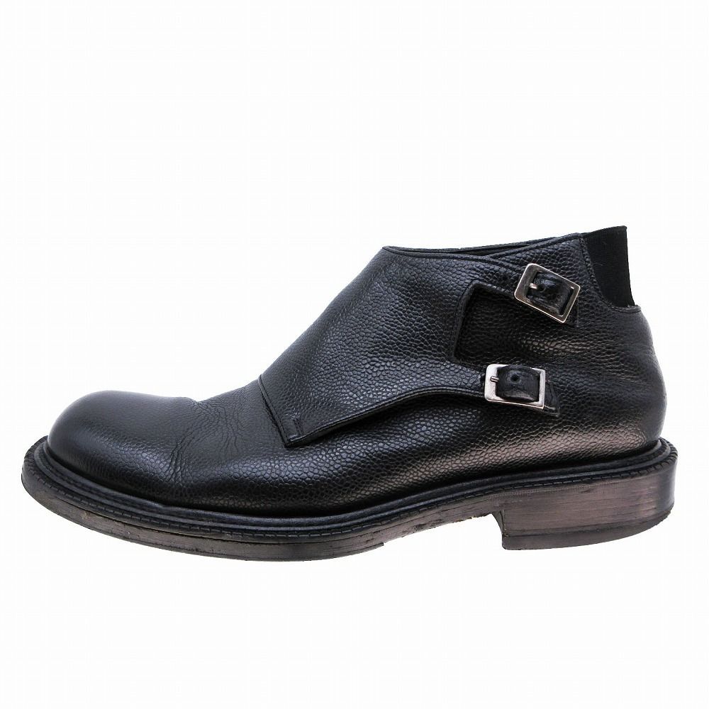 【GIORGIO ARMANI】未使用品 ダブルモンクストラップシューズ ジョルジオ アルマーニ GIORGIO ARMANI シボ革 ダブルモンク