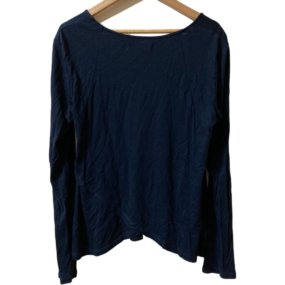 良品 24 ISSEY MIYAKE 24イッセイミヤケ バックラップデザイン ロングスリーブ カットソー プルオーバー ネイビー レディース 古着 中古 良品 24 ISSEY MIYAKE 24イッセイミヤケ バックラップデザイン
