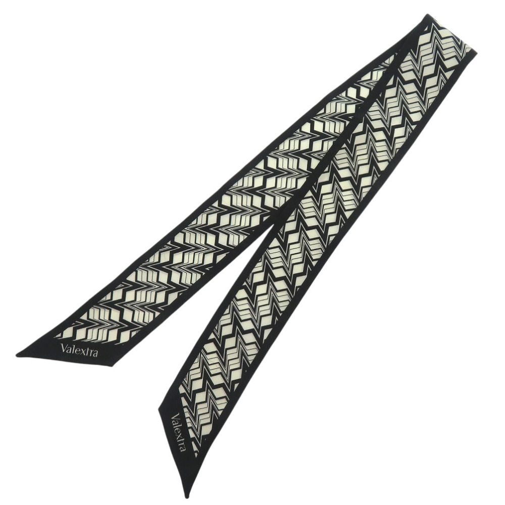 Valextra ヴァレクストラ シルクバンド ロゴ スカーフ ミニスカーフ