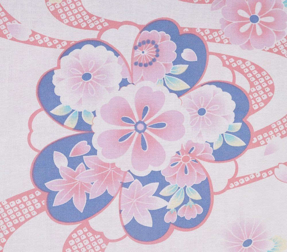 婦人用 浴衣 綿 白 青グレー ピンク 桜文 桜 紅葉 菊 LY3050 新品 フリーサイズ 夏着物 レディース ギフト 6月7月8月9月シーズン 送料込み