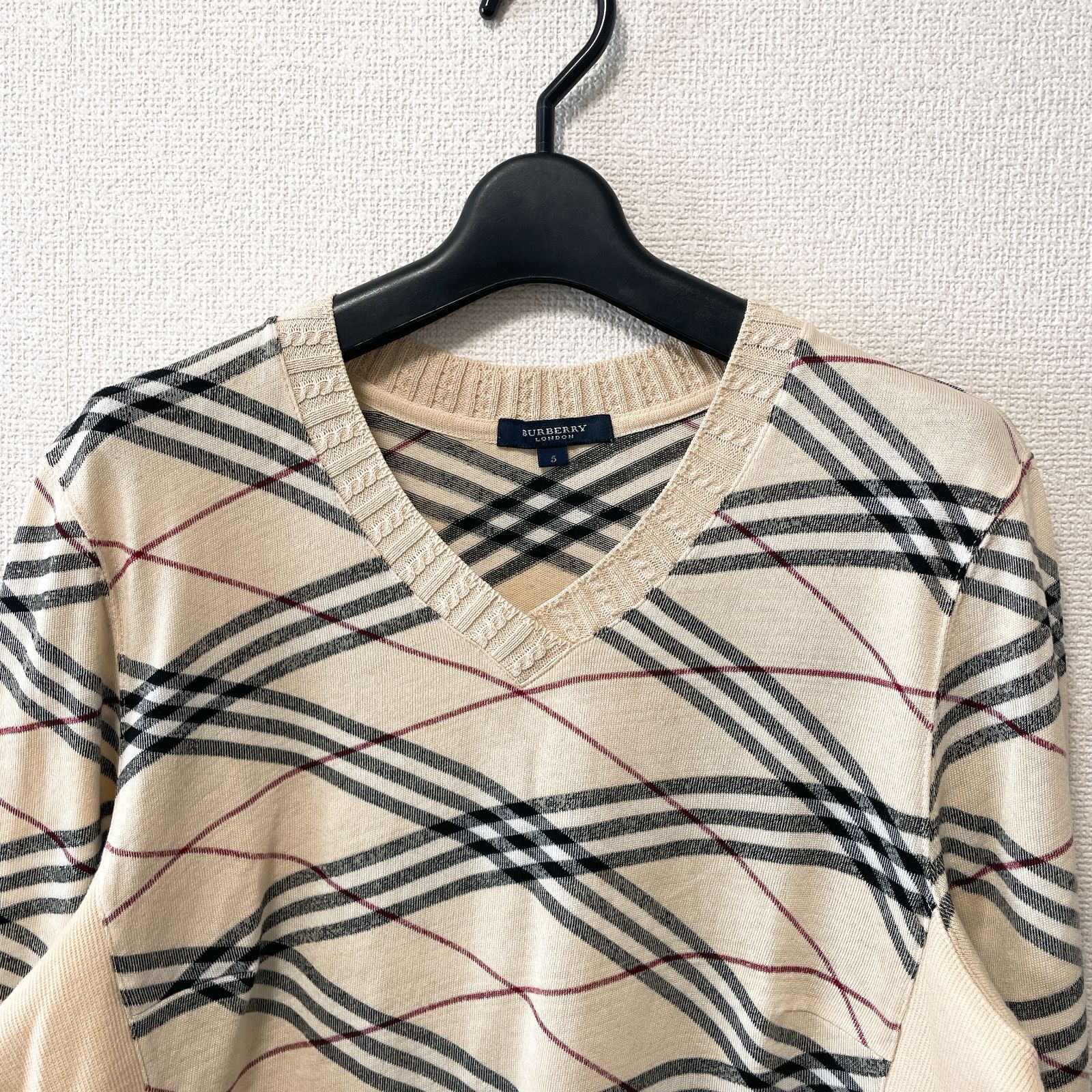 バーバリーロンドン 七分袖 ノバチェック カットソー レディース