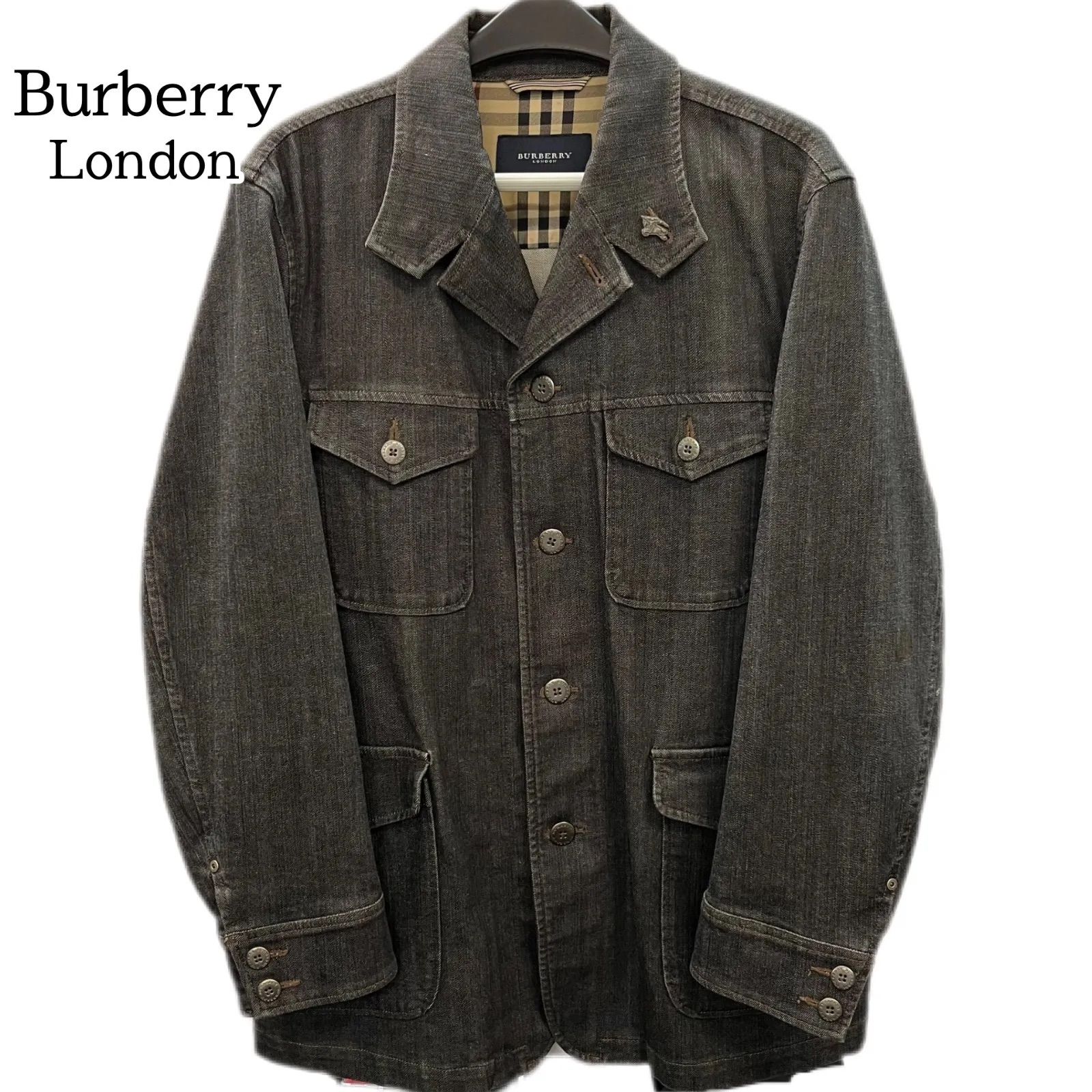 Burberry London バーバリー ロンドン デニム カバーオール ブラックデニム 中古品 - メルカリ