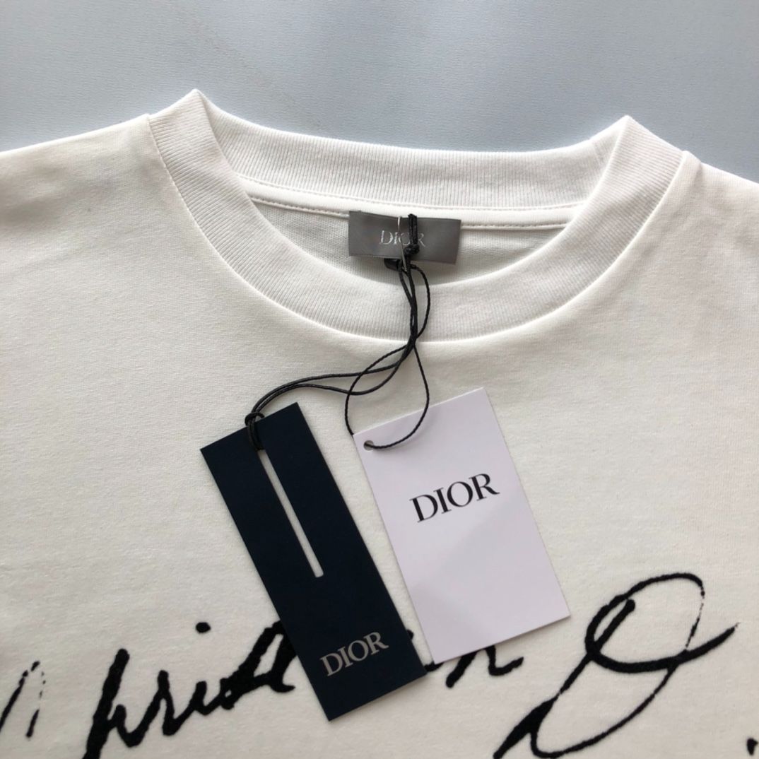 クリスチャンディオール Dior 男女兼用 ロゴ プリント 半袖Tシャツ ホワイト