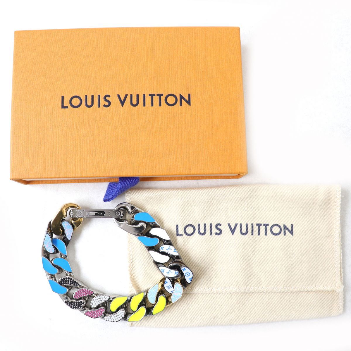 美品△LOUIS VUITTON ルイヴィトン MP3066 ブラスレ・チェーンリンクス 