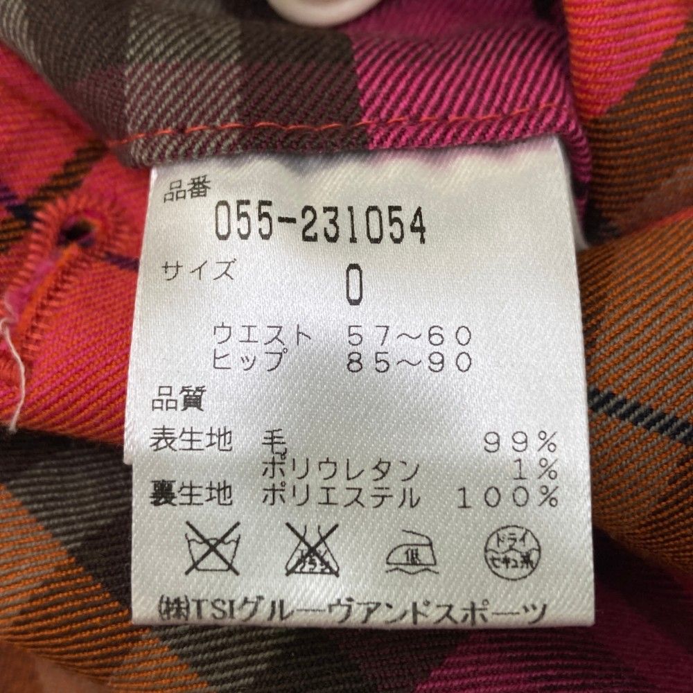 サイズ：0 PEARLY GATES パーリーゲイツ  ウール混 ストレッチパンツ チェック柄 パープル系 [240101447186] ゴルフウェア レディース ストスト サイズ：0 PEARLY GATES パーリーゲイツ ウール混 ストレッチ