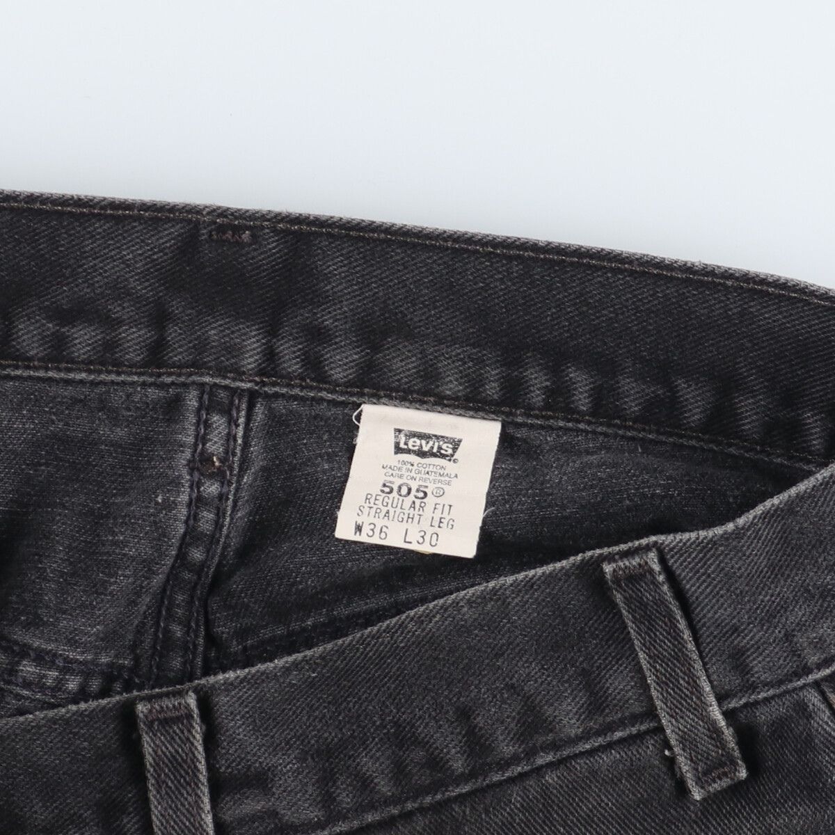 古着 リーバイス Levi's 505 REGULAR FIT STRAIGHT LEG ブラックデニム ...