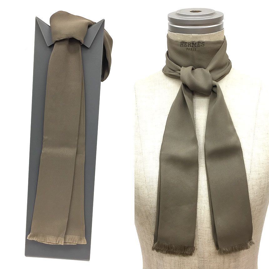 HERMES scarf tie スカーフ タイ ネクタイ 美品 - 小物