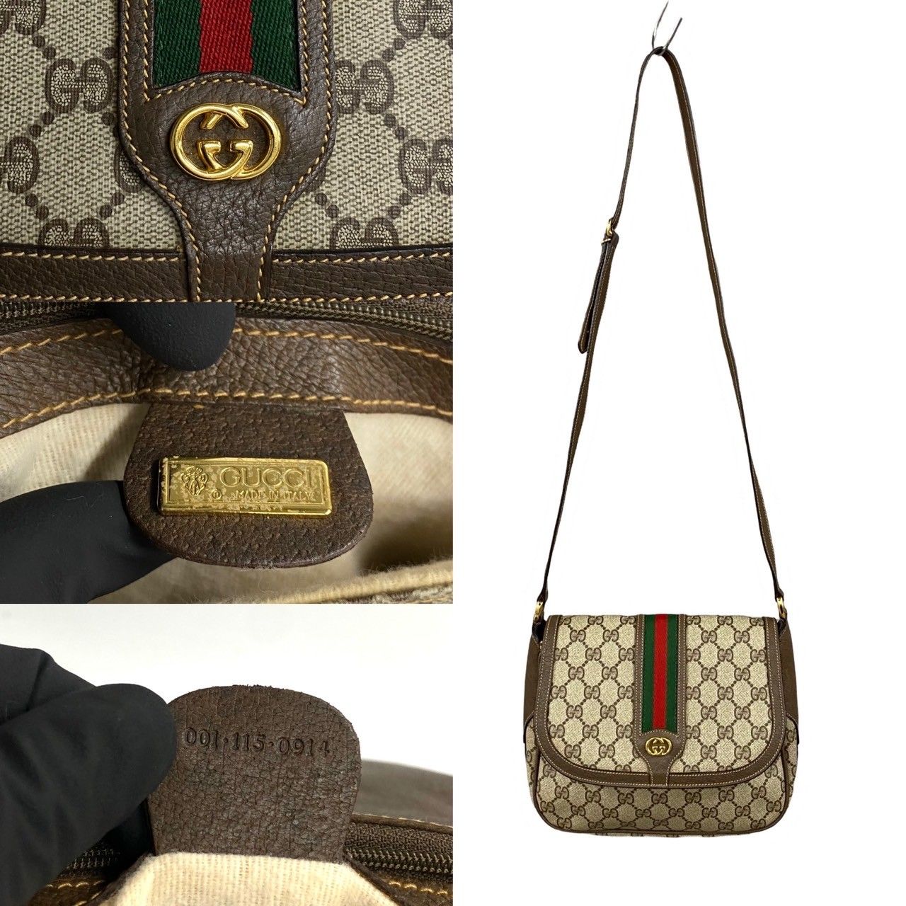 極 美品 GUCCI グッチ オールドグッチ ヴィンテージ シェリーライン GG