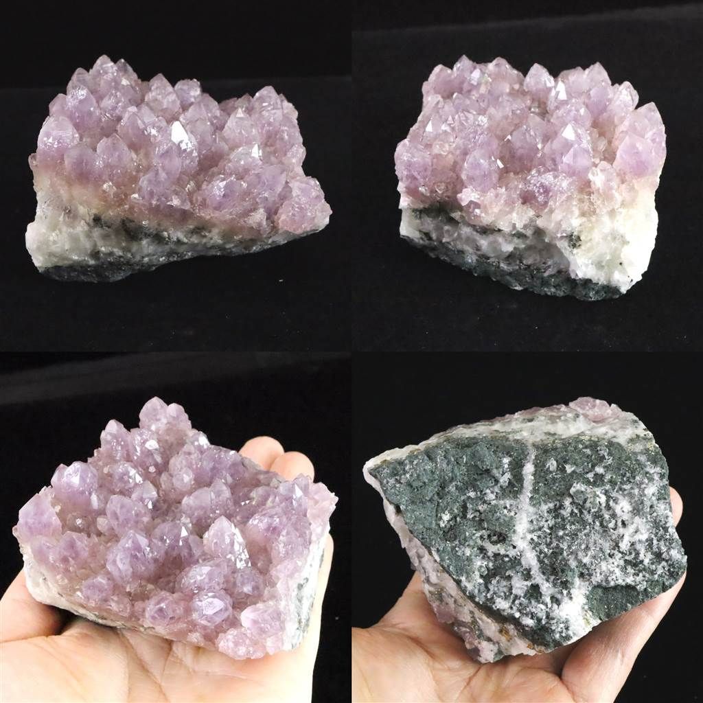 秋田県 尾去沢鉱山 紫水晶 アメジスト クラスター 398g 【榎本通商