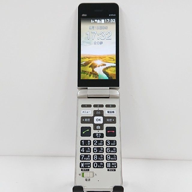 かんたんケータイ KYF41 au シャンパンゴールド 送料無料 本体 c14579