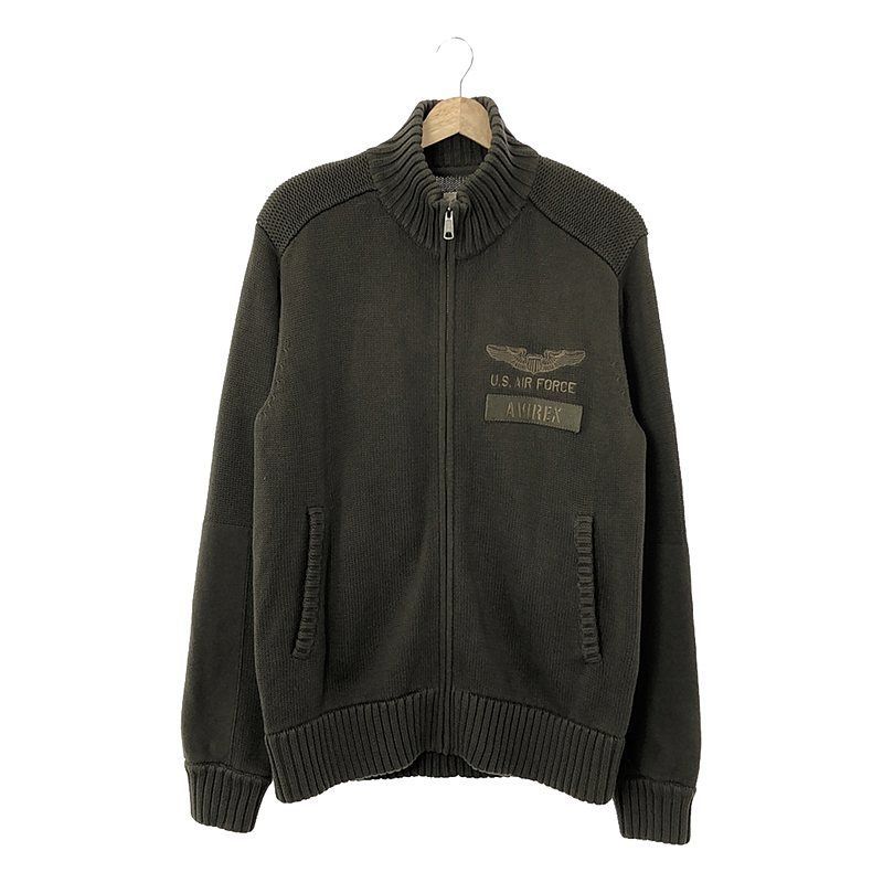 AVIREX / アヴィレックス | L/S ZIP UP COTTON KNITS / ロングスリーブ ジップアップ コットンニット カーディガン | XL | メンズ