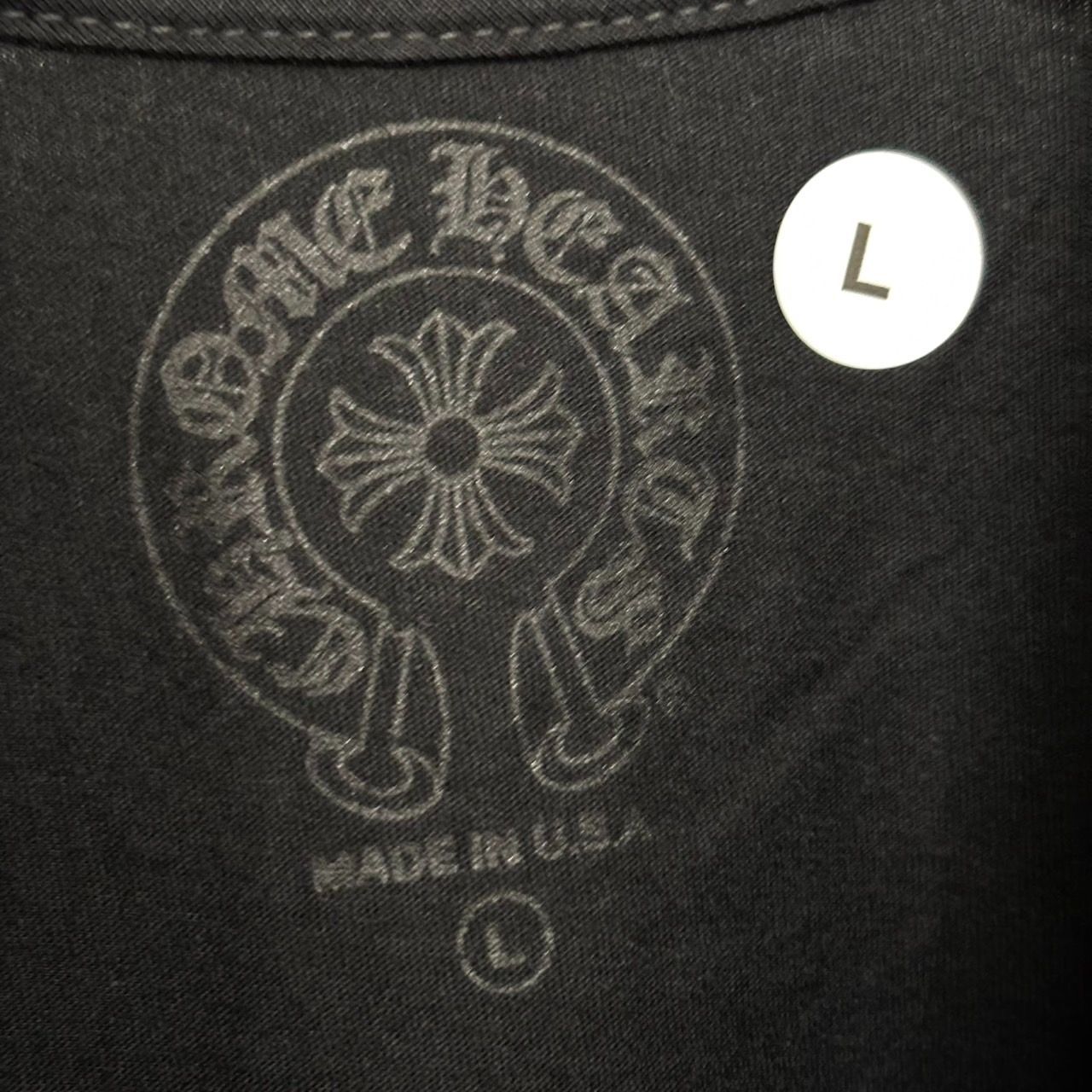 【新作】CHROMEHEARTS クロムハーツ ネックロゴ　青　Tシャツ　半袖 Chrome Hearts（Tシャツ/カットソー(半袖/袖なし) ・ ブルー