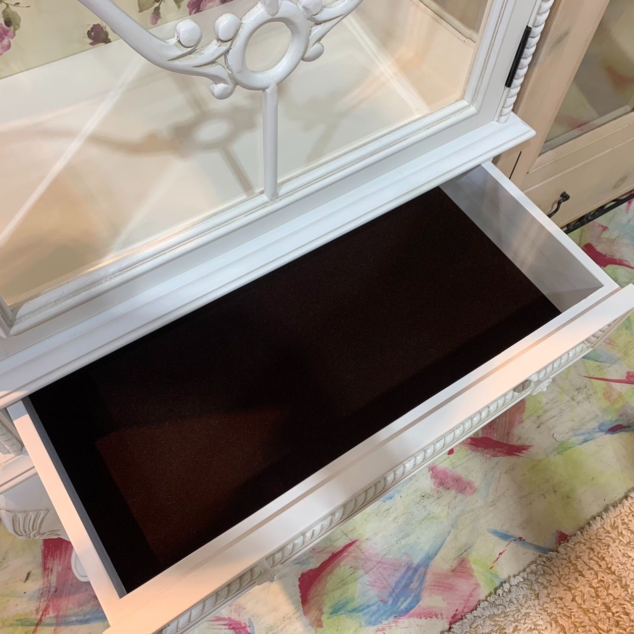 ロココ調飾り棚 コレクションケース ガラスキャビネット 猫脚 ショー 