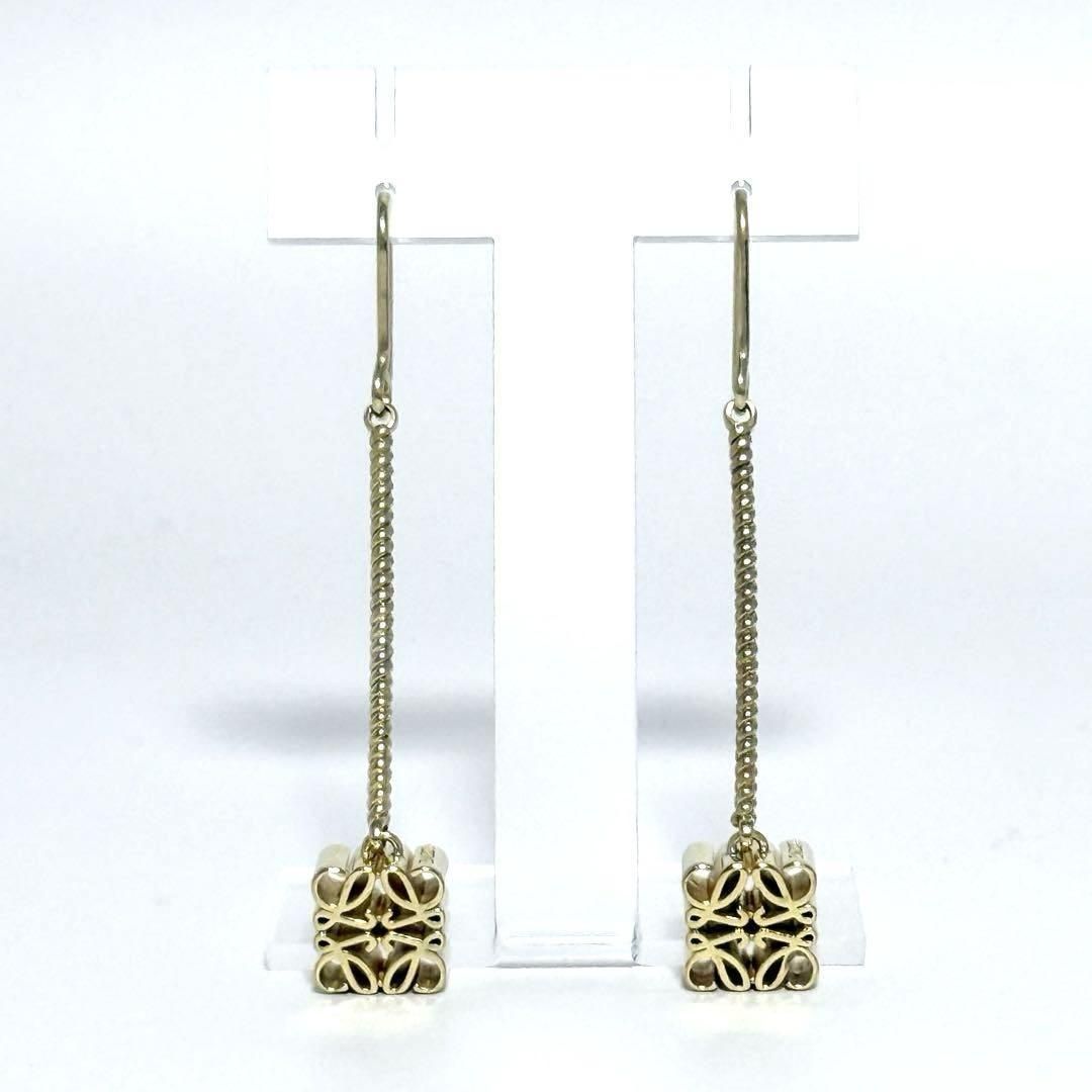 【希少廃番】ロエベ　レディース　アナグラム　ドロップ　フック　ピアス　ゴールド色 希少廃番】ロエベ レディース アナグラム ドロップ フック ピアス