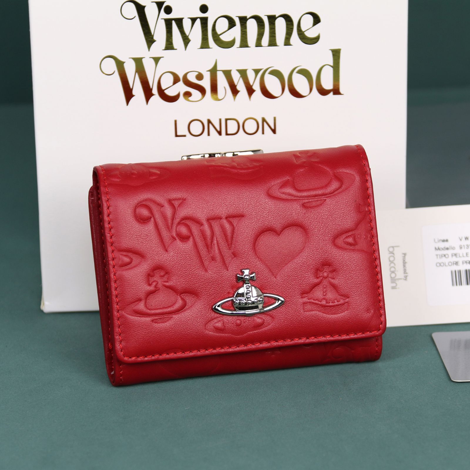Vivienne Westwood がま口　エナメル　二つ折り財布　ヒョウ柄 新品 Vivienne Westwood 二つ折り財布 ヴィヴィアンウエスト
